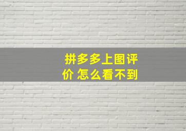 拼多多上图评价 怎么看不到